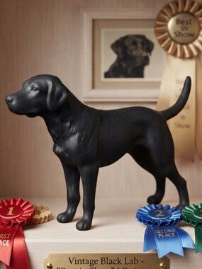 Vintage Black Labrador Retriever figurine